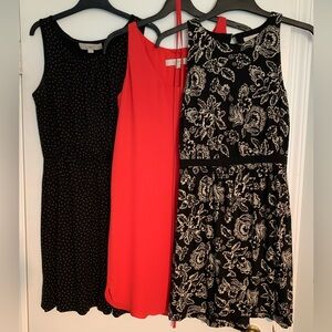 Bundle of 3 Loft Dresses, XS, XS, XSP, sleeveless, spring, summer, fall